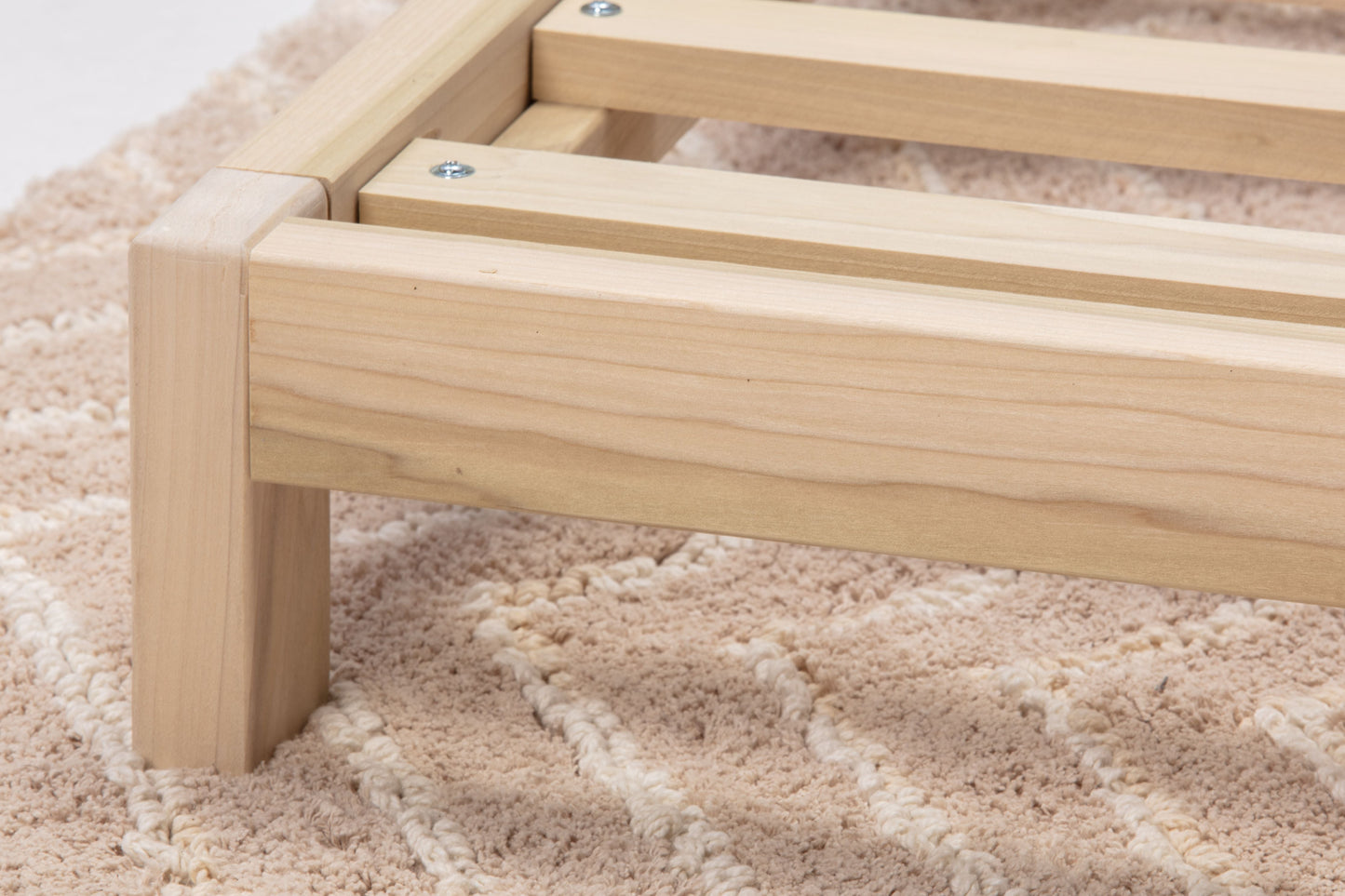platform bed detail shot