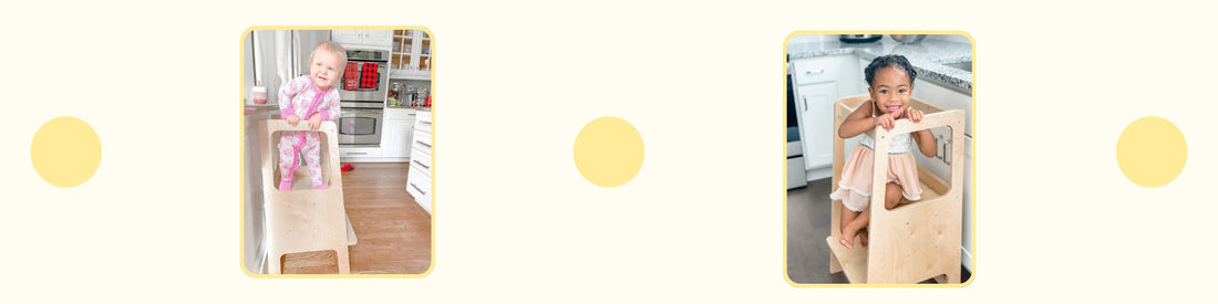 children on learning towers