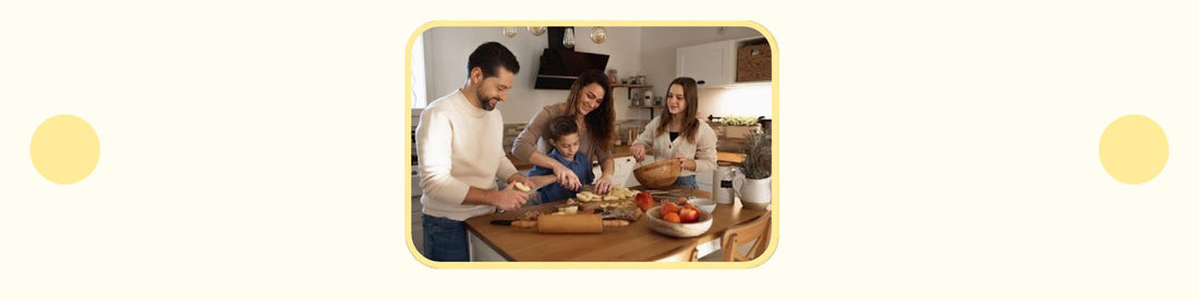 French Family Making Dinner Together