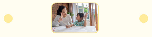 Mom and Kid Learning Math Together at Home