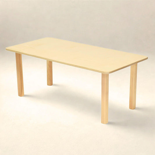 rectangle table in a homeschool classroom
