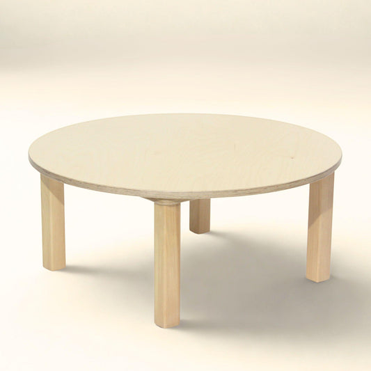 wooden table for infants and toddlers. round 24 inch size and toddler stool