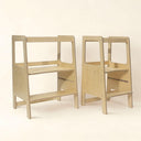 Two different sized learning towers for toddlers to help in the kitchen.  Also called toddler towers.