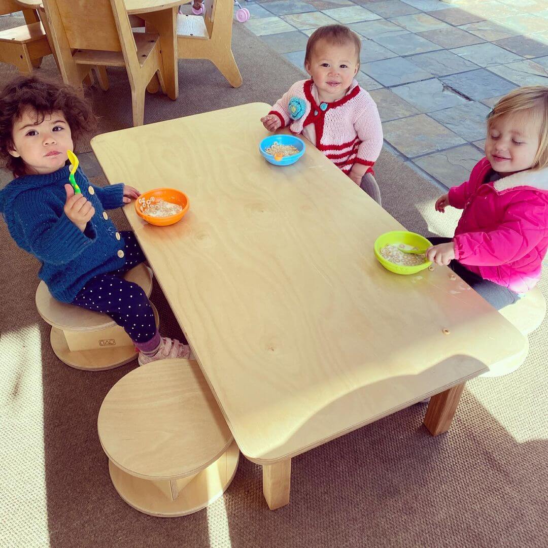 rectangle table in a preschool classroom