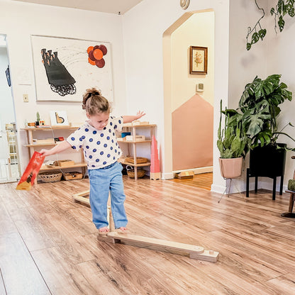 wooden balance beam for toddlers
