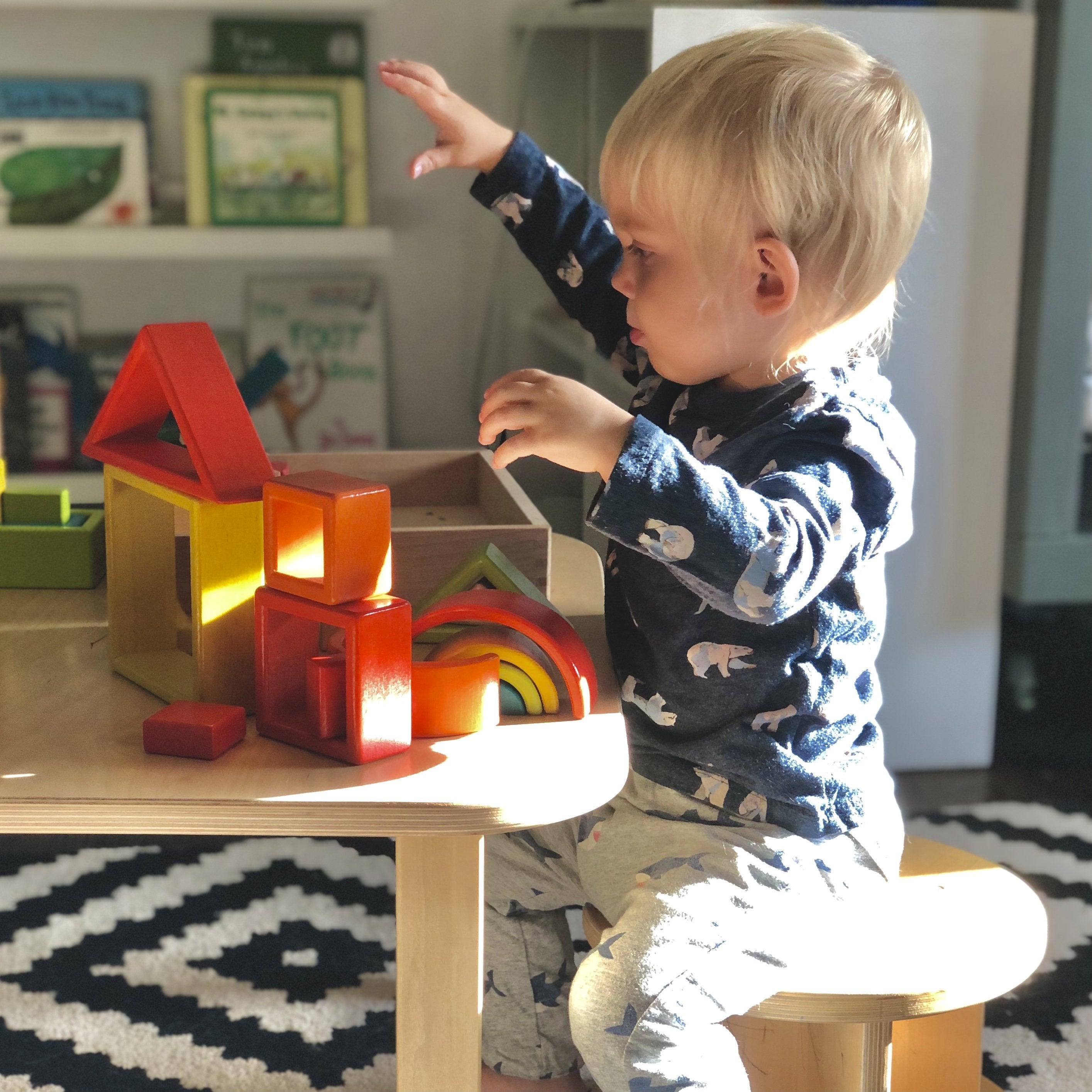 Toy table outlet for toddlers