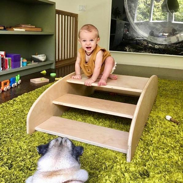 Steps / Rocking Boat - RAD Children's Furniture - pikler triangle - montessori toddler furniture - climbing triangle - nursery room